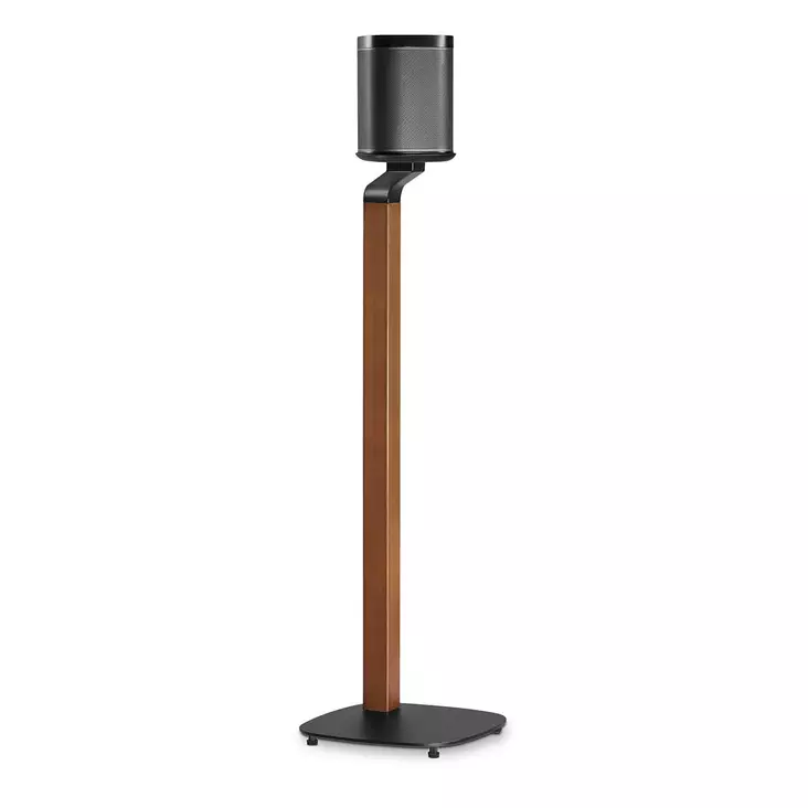 Kaiutinteline | Sopii käytettäväksi: Sonos® One SL / Sonos® One / Sonos® PLAY:1 | Teline | 10 kg | Kiinteä | Metalli / Puu | Musta / Ruskea - Kaiutintelineet - 5412810447596 - 1