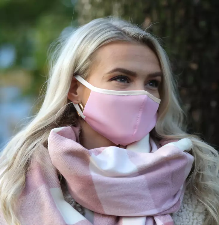 Kangasmaski roosa/valkoinen 5-kpl - Hengityssuojaimet ja kasvomaskit - 6438426024296 - 1