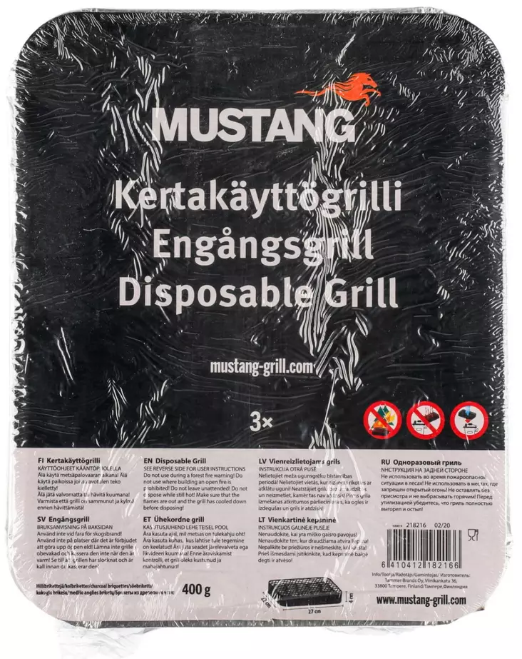 Kertak=C3=A4ytt=C3=B6grilli 3 kpl setti Mustang - Grillaustarvikkeet - 6410412182166 - 1