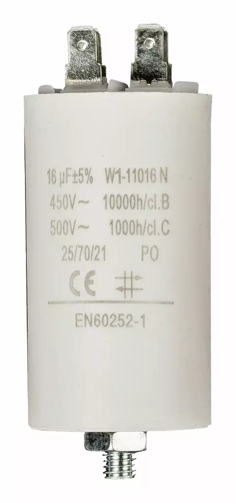 Kondensaattori | 16 uF | 450 V | Faston | 1 kpl - Varaosat - 5412810212026 - 1
