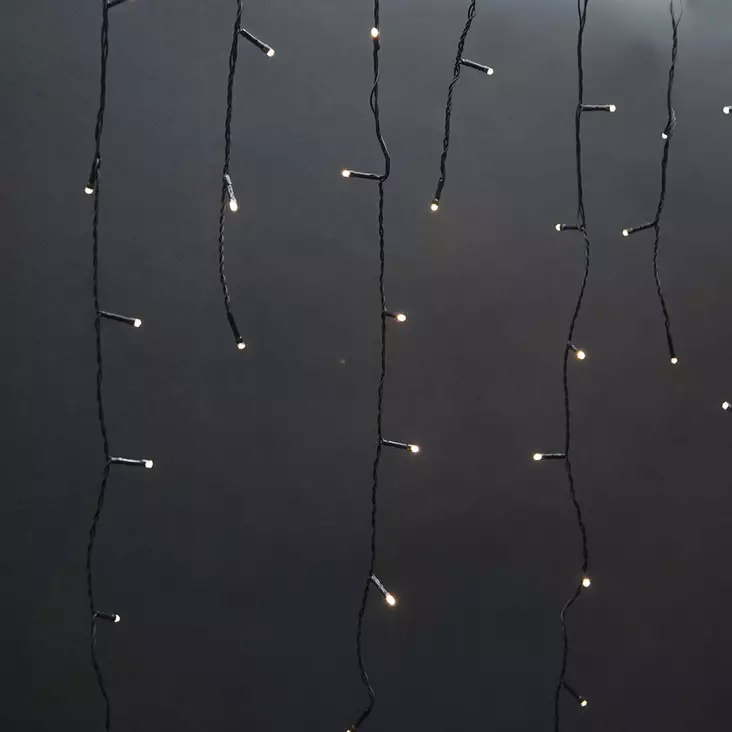 Koristeellinen Jääpuikko Valot | 180 LED's | Lämmin Valkoinen | 5.90 m | Kevyet vaikutukset: 7 | Verkkovirtakäyttöinen - Valosarjat - 5412810407316 - 1