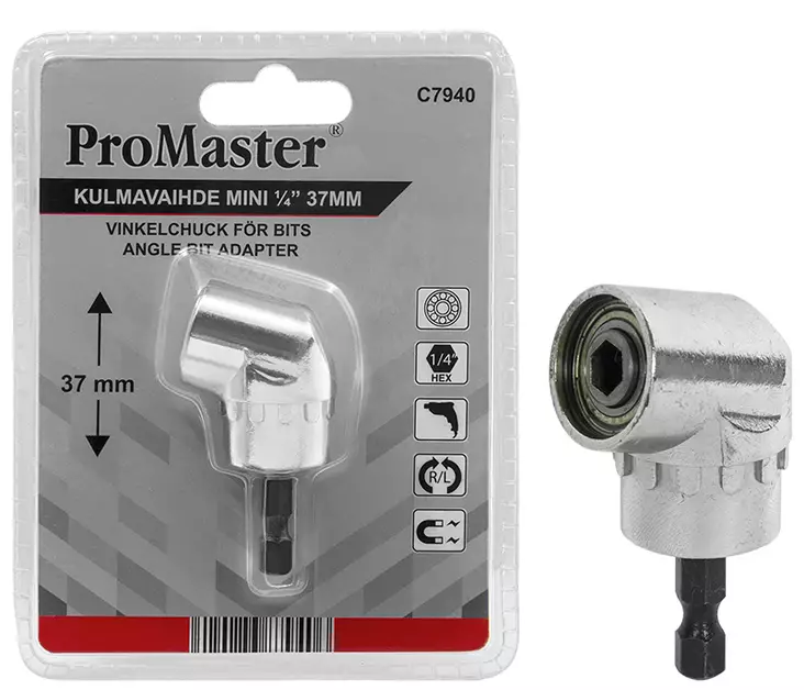 Kulmavaihde mini 1/4" x 37mm - Poranterät ja reikäsahat - 6420286879406 - 1