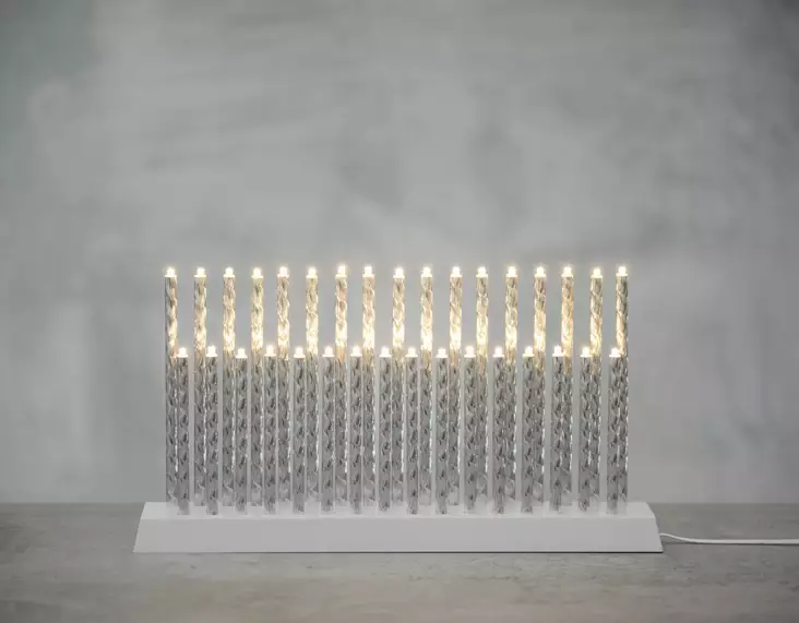 Kynttelikk=C3=B6 Pihla hopea 33 LED p=C3=A4=C3=A4kuva=20 - Kyntteliköt - 6410413060876 - 1