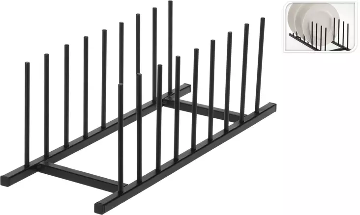 Lautasteline metalli 34,5x12,5 cm - Päivittäiskeittiötarvikkeet - 8719987972706 - 1