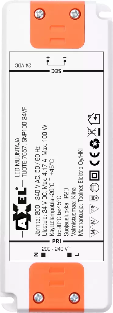 Led muuntaja 220-240V 100W 24VDC - Led-muuntajat - 6438152076576 - 1