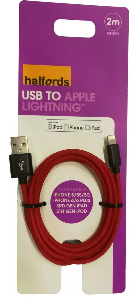 Lightning MFI kaaplei 2M musta/punainen p=C3=A4=C3=A4kuva=20 - Lightning-kaapelit - 5054277277196 - 1