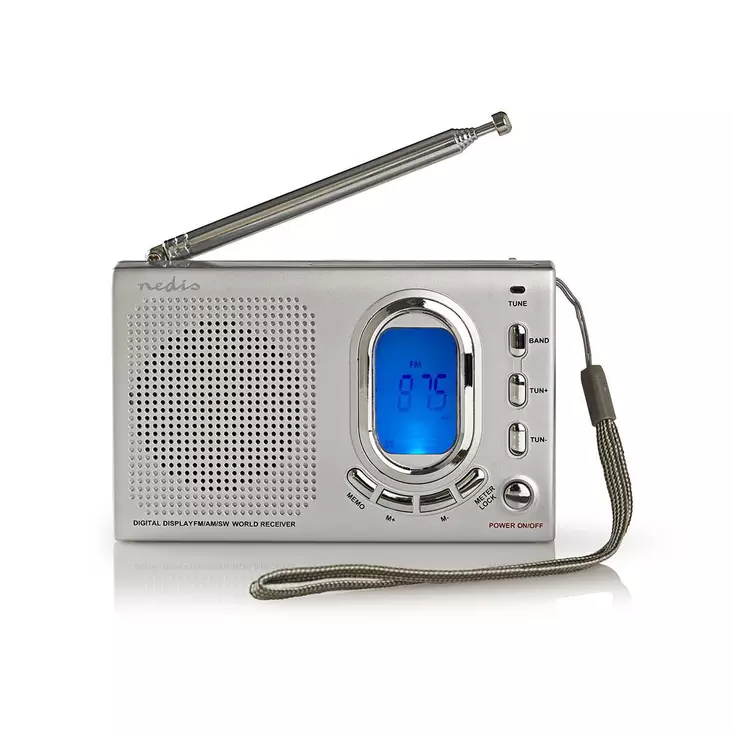 Maailmaradio | Kannettava malli | AM / FM / SW | Paristokäyttöinen / Verkkovirtakäyttöinen | Digitaalinen | 1.5 W | Kuulokkeiden lähtöliitäntä | Herätyskellotoiminnan | Uniajastus | Harmaa - Radiot ja MP3/4-soittimet - 5412810292196 - 1