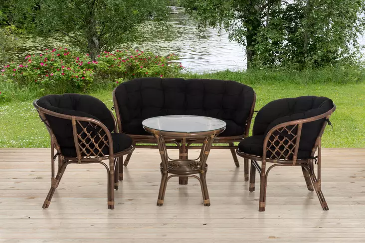 Oleskeluryhma Bahama rottinki musta - Pihakalusteryhmät - 6410416040646 - 1