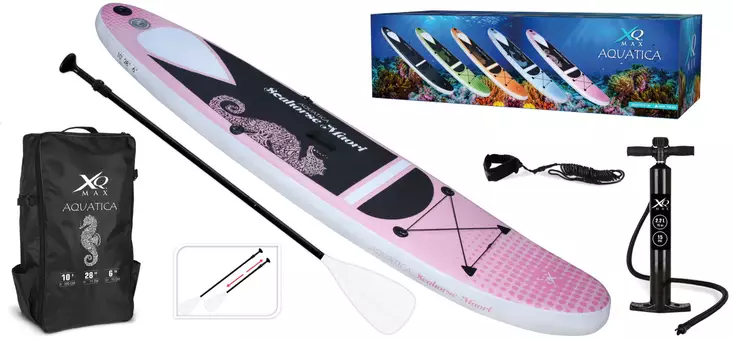 Sup-lauta aloittelijalle Xqmax Aquatica Seahorse P=C3=A4=C3=A4kuva + v=
arusteeet - Sup-laudat - 8719407081896 - 1