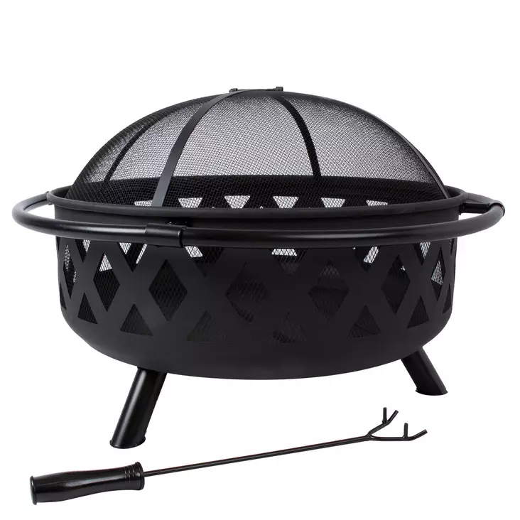 Tulisija MERCURY verkkokannella, teräsrunko, musta - Ulkotulet ja ulkotulitelineet - 0283080087066 - 1