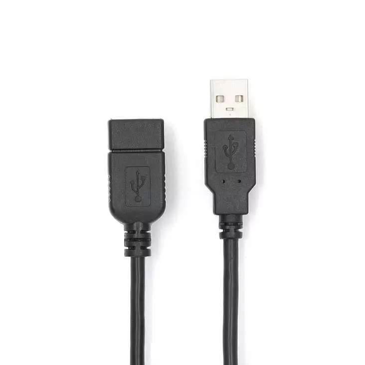 USB kaapeli | USB 2.0 | USB-A Uros | USB-A Naaras | 480 Mbps | Niklattu | 3.00 m | Pyöreä | PVC | Musta | Label - Tietokone ja verkko - 5412810421466 - 1