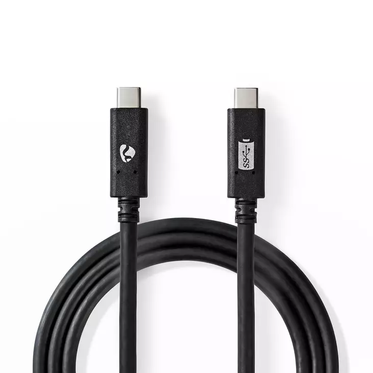 USB kaapeli | USB 3.2 Gen 2 | USB-C Uros | USB-C Uros | 100 W | 4K@60Hz | 10 Gbps | Niklattu | 1.00 m | Pyöreä | PVC | Musta | Laatikko - Tietokone ja verkko - 5412810316106 - 1