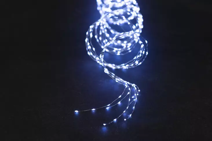 Valoketju micro LED syklon valkoinen - Koristevalot - 6410413306196 - 1