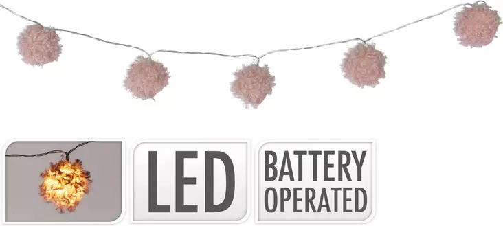 Valosarja PomPom 10led lämmin valkoinen - Valosarjat - 8720573324076 - 1