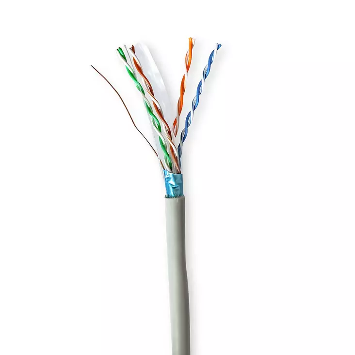 CAT6 verkkokaapelin rulla | Solid | F/UTP | CCA | 100 m | Sisäkäyttöinen | Pyöreä | PVC | Harmaa | Vetolaatikko - Tietokone ja verkko - 5412810401956 - 10