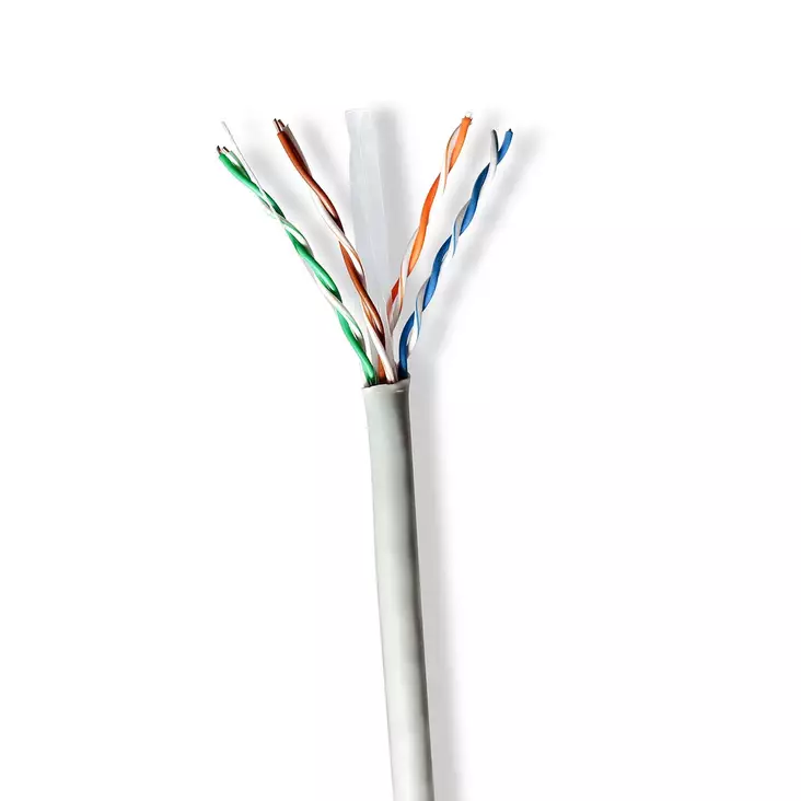 CAT6 verkkokaapelin rulla | Solid | U/UTP | CCA | 305 m | Sisäkäyttöinen | Pyöreä | PVC | Harmaa | Vetolaatikko - Tietokone ja verkko - 5412810399536 - 10