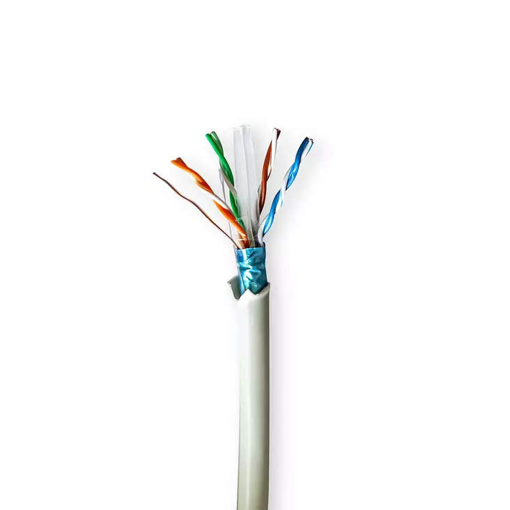 Verkkokaapeli | CAT6 | Säikeinen | F/UTP | Puhdas kupari | 100.0 m | Sisäkäyttöön | Pyöreä | LSZH | Harmaa | Vetolaatikko - Tietokone ja verkko - 5412810403646 - 10