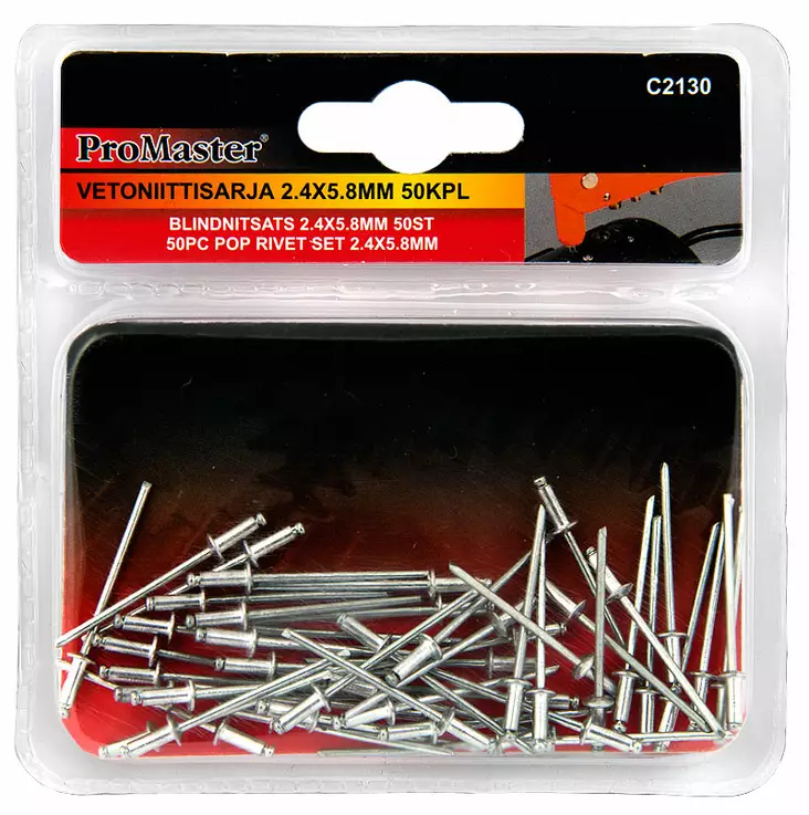 Vetoniittisarja 2.4 x 5.8mm 50kpl - Niitit - 6420286821306 - 1