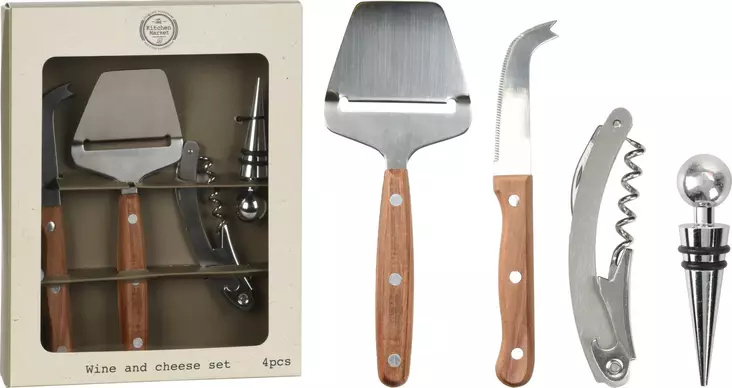 Viini- ja juustosetti 4-osainen - Aterimet ja ottimet - 8720573186766 - 1