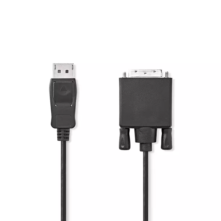 DisplayPort kaapeli | DisplayPort uros | DVI-D 24+1-Pin Uros | 1080p | Niklattu | 2.00 m | Pyöreä | PVC | Musta | Label - Tietokone ja verkko - 5412810420896 - 1