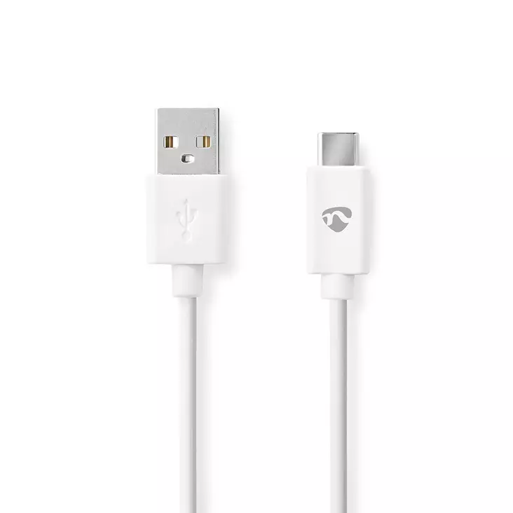 USB kaapeli | USB 2.0 | USB-A Uros | USB-C Uros | 60 W | 480 Mbps | Niklattu | 3.00 m | Pyöreä | PVC | Valkoinen | Laatikko - Tietokone ja verkko - 5412810481156 - 1