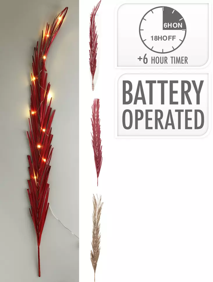 Leaf khajur led -koristeoksa 115?cm – lämmin valosomiste kotiin, juhliin ja ympärivuotiseen sisustukseen - Joulukoristeet ja -tekstiilit - 8720573605366 - 1