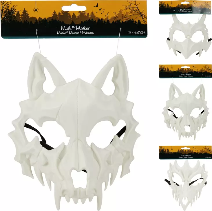 Halloween kallomaski aikuisille – kevyt ja kestävä kauhumaski juhliin, koko 17.5x14x8cm, pp materiaali - - 19-19-8721037436236 - 1