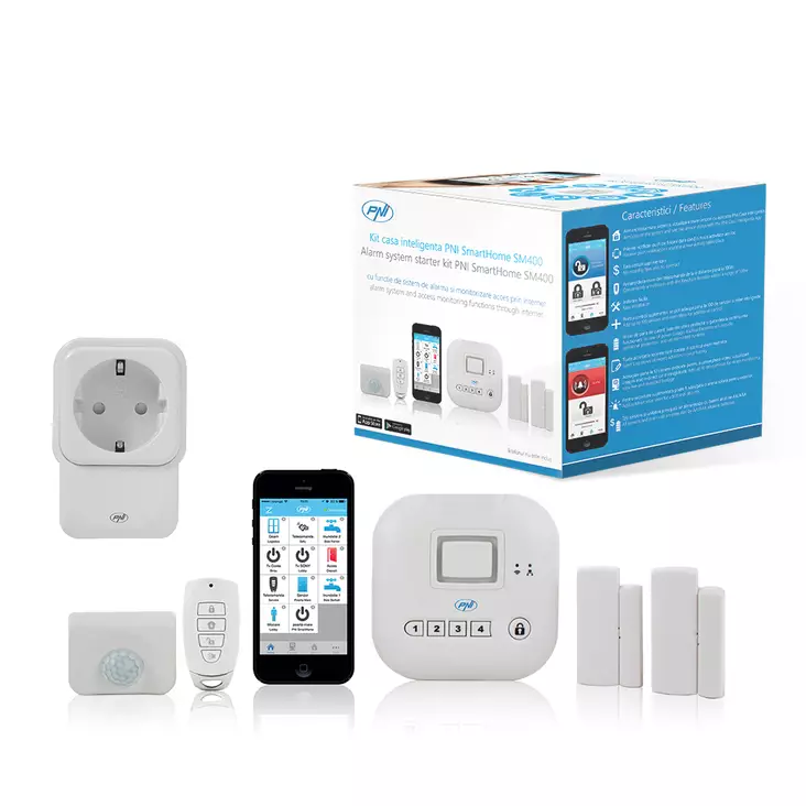 Älykäs kodinsarja PNI SmartHome SM400 + Älypistorasia PNI SmartHome SM440 - Hälytysjärjestelmät - 1094922162396 - 1