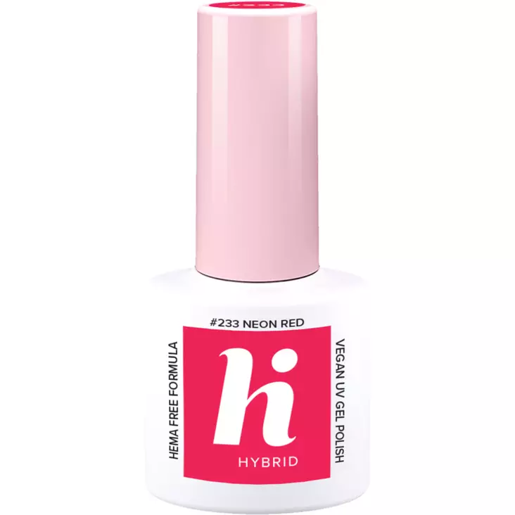 Geelikynsilakka UV #233 hi hybrid HEMA Free Neon Red 5 ml - Geelikynsilakat - 5902751453126 - 1