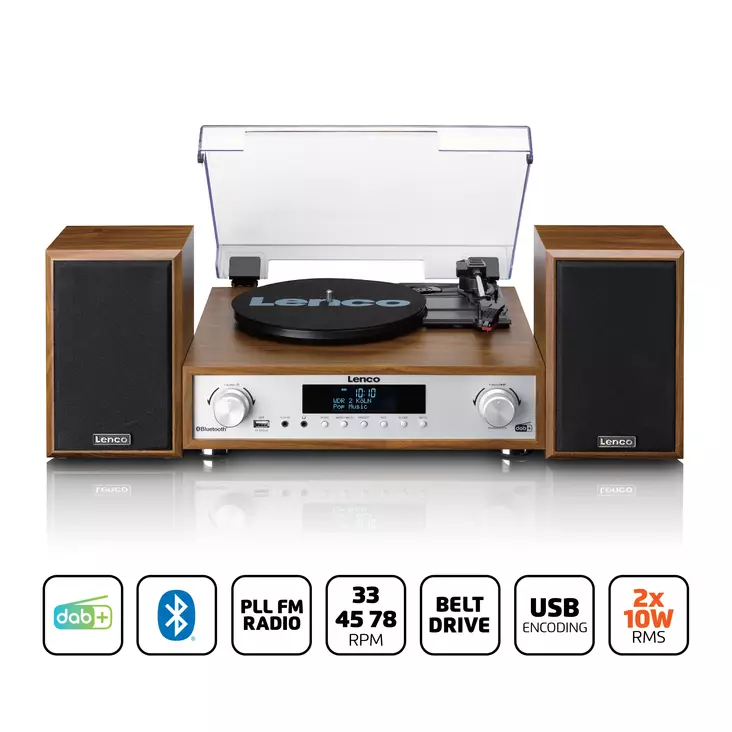 HiFi Stereojärjestelmä, jossa on levysoitin, DAB+/FM-radio ja Bluetooth®-puu. - Levysoittimet ja neulat - 8711902080046 - 1