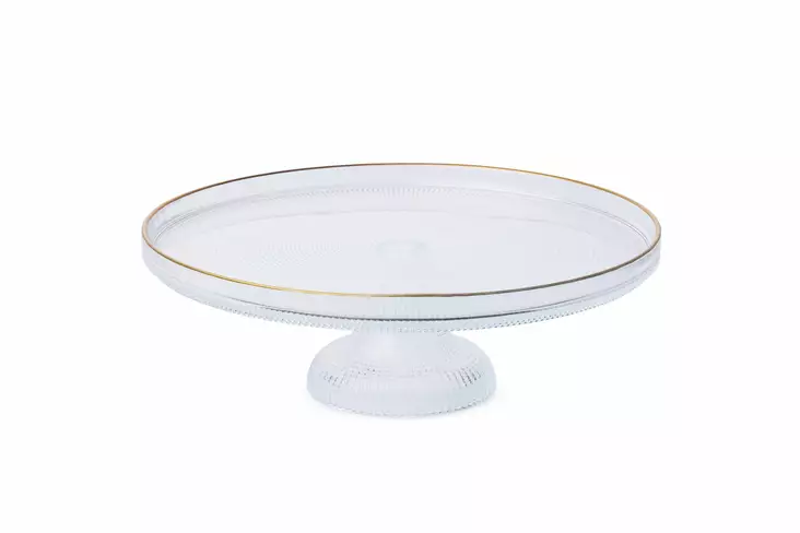 Jälkiruokalautasetti (7 osaa), läpinäkyvä kulta, 21 x 21 cm, kestävä, elegantti - Lautaset - 8684283657346 - 1