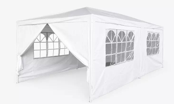 Juhlateltta 3x6m valkoinen - Paviljongit ja pergolat - 6438168120416 - 1
