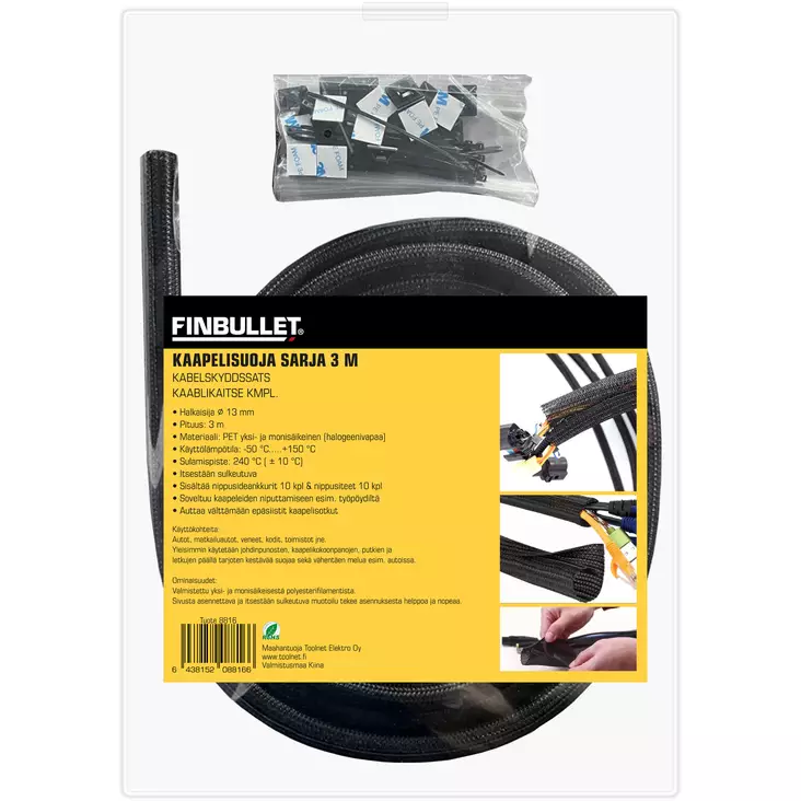 Kaapelisuojasarja 13 mm x 3 m - Sulakkeet ja liittimet - 6438152088166 - 1