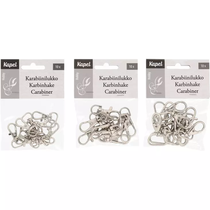 Kapel Karabiinilukko mix 10 kpl - Pientarvikelajitelmat - 6410413222366 - 1