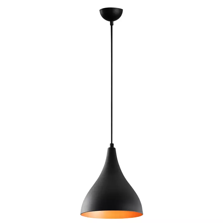 Kattokruunu, musta, 22 cm, 122 cm, kestävä, tyylikäs, laadukas - Katto- ja seinävalaisimet - 8681875575996 - 1