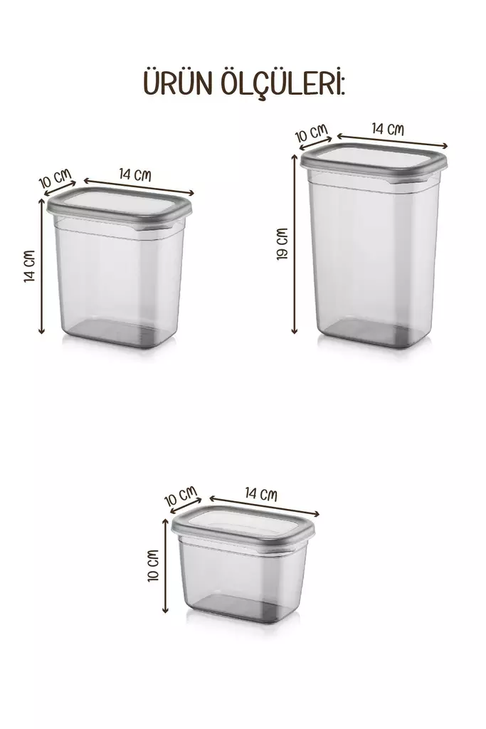 Keittiötarvikkeet: Tyylikäs Säilytyslaatikko Setti (6 kpl) - 100% Muovi, BPA-vapaa, Astianpesukoneen Kestävä, Anthracite - Eväsrasiat ja ruoansäilytysastiat - 8683742868866 - 1