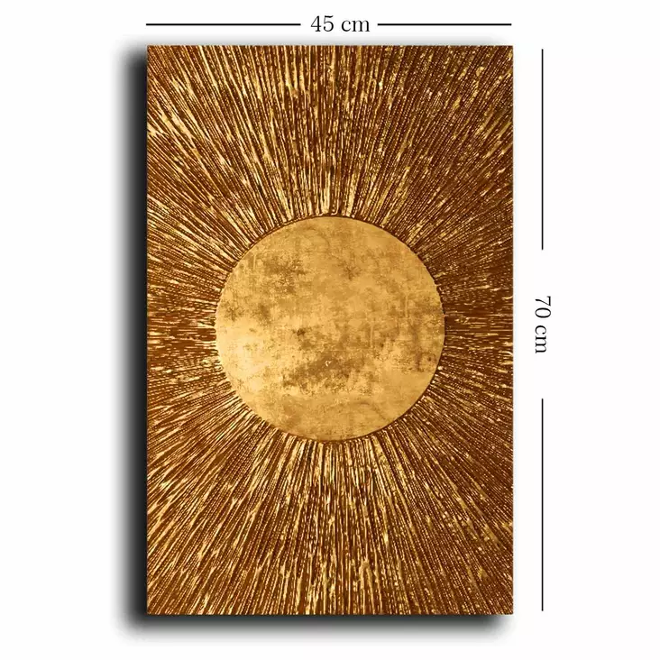 Koristeellinen kangasmaalaus, kulta, 45 x 70 cm, kestävä, tyylikäs - Taulut ja kehykset - 8683743825646 - 1