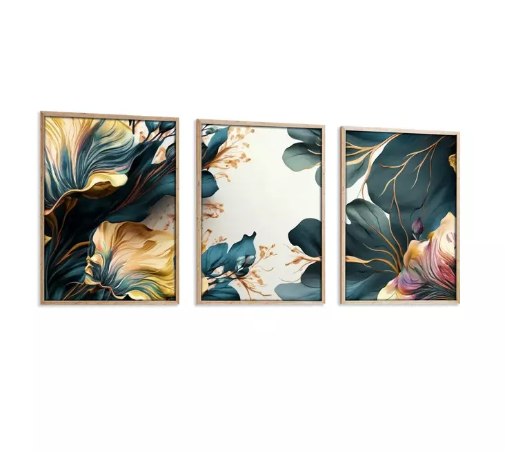 Koristeellinen kehystetty MDF-taulu (3 osaa), monivärinen, 50 x 70 cm (3 Pieces), kestävä, laadukas - Taulut ja kehykset - 8684282341086 - 1