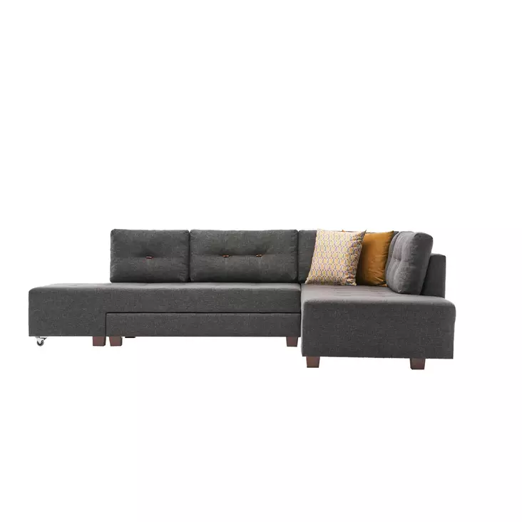 Kulmasohvasänky, antrasiitti, 280 cm leveä, kestävä, helppohoitoinen - Sohvat - 8682870692916 - 1