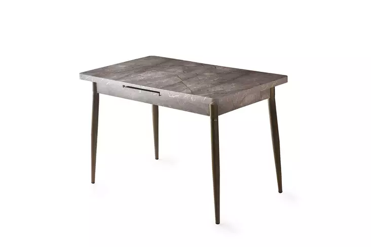 Laajennettava Ruokapöytä, 100% Melamiinipinnoitettu, Metalli Jalat, Väri: Minkki, Koko: 120-150 cm, Kestävyys: 27 kg - Ruokapöydät - 8683342538596 - 1