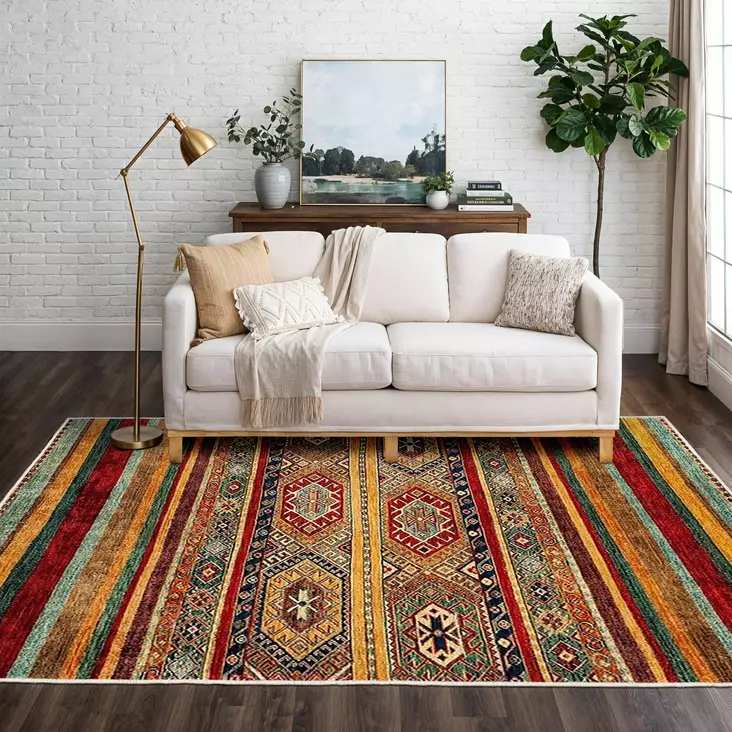 Matto (120 x 180), monivärinen, 120 x 180 cm, kestävä, antibakteerinen - Suuret ja keskikokoiset matot - 8683342897426 - 1