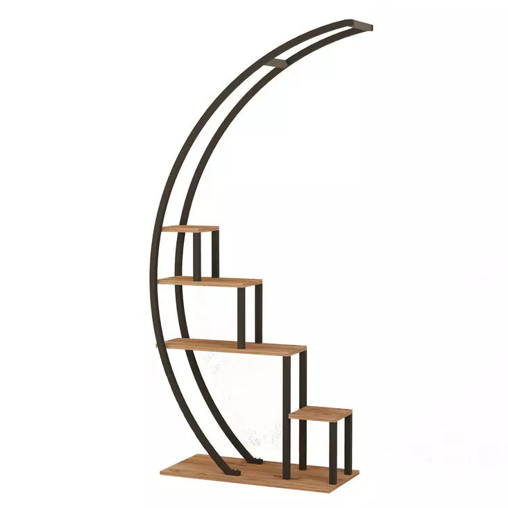 Monikäyttöinen Kirjahylly - 100% Melamiinipinnoitettu Lastulevy, 18 mm, Metalli, 85x180x35 cm, Atlantin Mänty Musta - Kirjahyllyt - 8682870763616 - 1