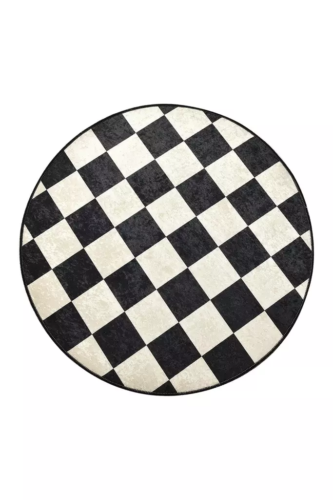 Monivärinen 140 cm Matto - 100% Polyesteri, Antibakteerinen, Konepestävä, Liukumaton, 10 mm Paksuus, 700 gr/m² - Pyöreät matot - 8681875591576 - 1