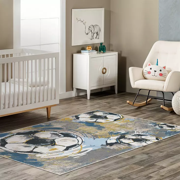 Monivärinen 180 x 280 cm Matto - 100% Polyesteri, Antibakteerinen, Ekologinen, Digitaalinen Painatus, Konepestävä - Suuret ja keskikokoiset matot - 8683342890526 - 1