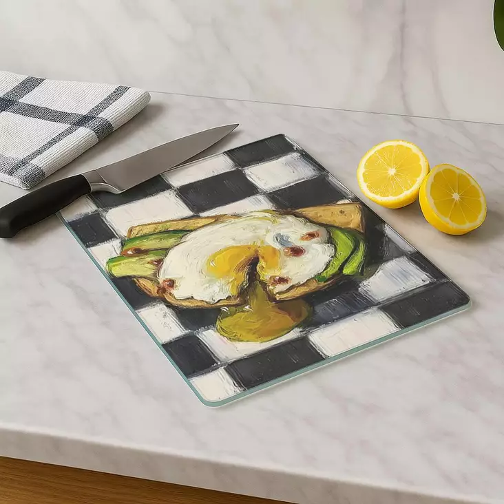 Monivärinen Antibakteerinen 100% Karkaistu Lasi Leikkuulauta 20x30 cm - Helppo Puhdistaa, Liukumaton, Ei Astianpesukoneeseen - Keittiötyövälineet - 8684283731626 - 1