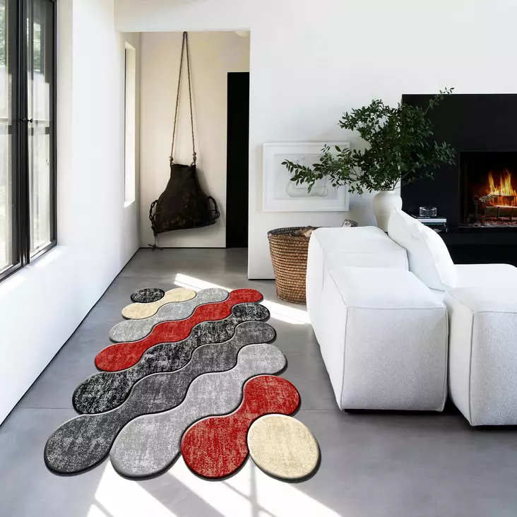 Monivärinen eteisen matto käytävämatto 100x150 cm - 3D Digitaalipainettu, Antibakteerinen, Liukumaton, Konepestävä, 100% Polyesteri - Suuret ja keskikokoiset matot - 8682870634176 - 1