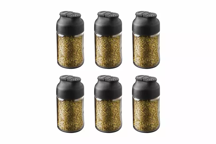 Monivärinen Keittiötarvike Lasipurkkisetti (6 kpl) - 5 x 9,5 cm / 105 ml - Konepesun Kestävä, Ei Mikroaaltouuniin - Päivittäiskeittiötarvikkeet - 8683742510796 - 1