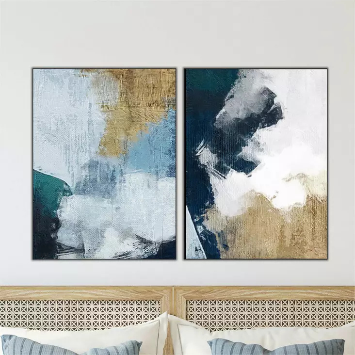 Monivärinen MDF-seinäkoriste 40x60 cm (2 kpl) - Tyylikäs ja ainutlaatuinen digitaalinen taideteos kodin sisustukseen - Taulut ja kehykset - 8684283714216 - 1