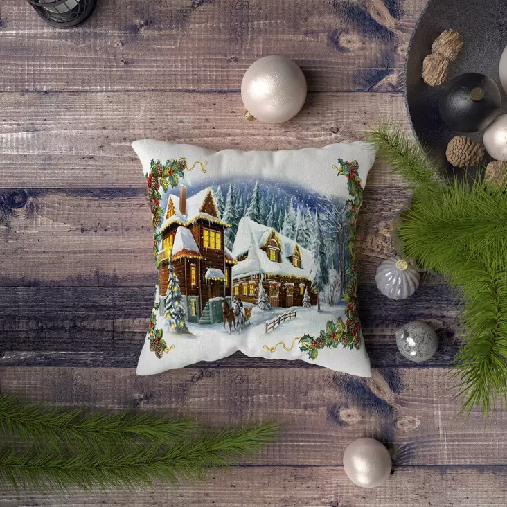 Monivärinen Tyynynpäällinen 43x43 cm - 50% Polyesteri / 50% Puuvilla, Digitaalinen Painatus, Konepestävä 30 °C:ssa - Koristetyynyt - 8683743249596 - 1