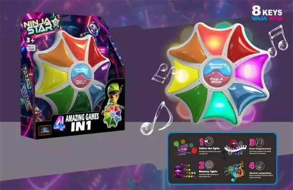 Ninja star 4-in-1 valomuistipeli - nopeus, muisti & reaktiotesti 3+ v - Pöytäpelit - 6438484017346 - 1